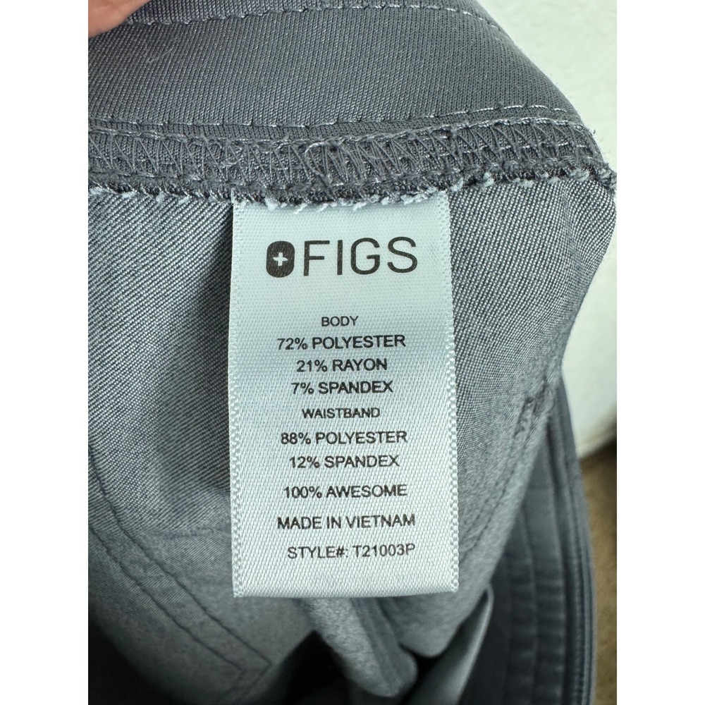 FIGS Heather Charcoal Gray Straight Leg Scrub Pants Teal Drawstring T21003P - Picture 5 of 5